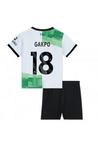 Liverpool Cody Gakpo #18 Jalkapallovaatteet Lasten Vieraspeliasu 2023-24 Lyhythihainen (+ Lyhyet housut)